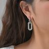 High Polish Chunky Oval Earrings for Women,Waterproof Stainless Steel Hoop Earrings,Trendy Geometric Jewelry Gifts