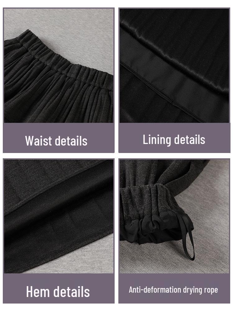 2025 Fall/Winter Layered Woolen Flare A-Line Skirt - Slimming, High-Waist, Long Design