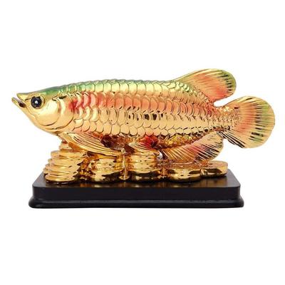 Ryba zapewniająca obfite bogactwo i szczęście – dekoracyjny eksponat – 15 cm (Polyresin)