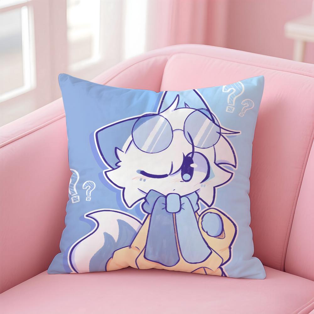 Cartoon F-Furry F-fandom Cushion Cover Comfortable Reversible Pillow Cover Ideal for Car Sofa Bedroom & Beyond