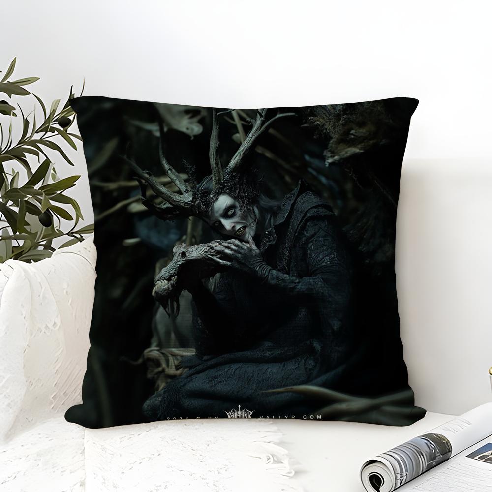 L-Legend Of The Dark Elf Witches & Curses Dark Magical Plague Linen Pillow Case Sofa Home Decor Cushion Cover Cushion Cove