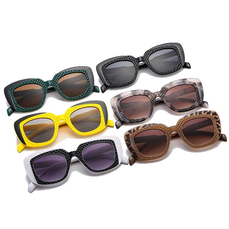 SHAUNA New Hip Hop Double Color Sunglasses Women Fashion Gradient Eyewear Shades UV400 Men Square Unique Sun Glasses