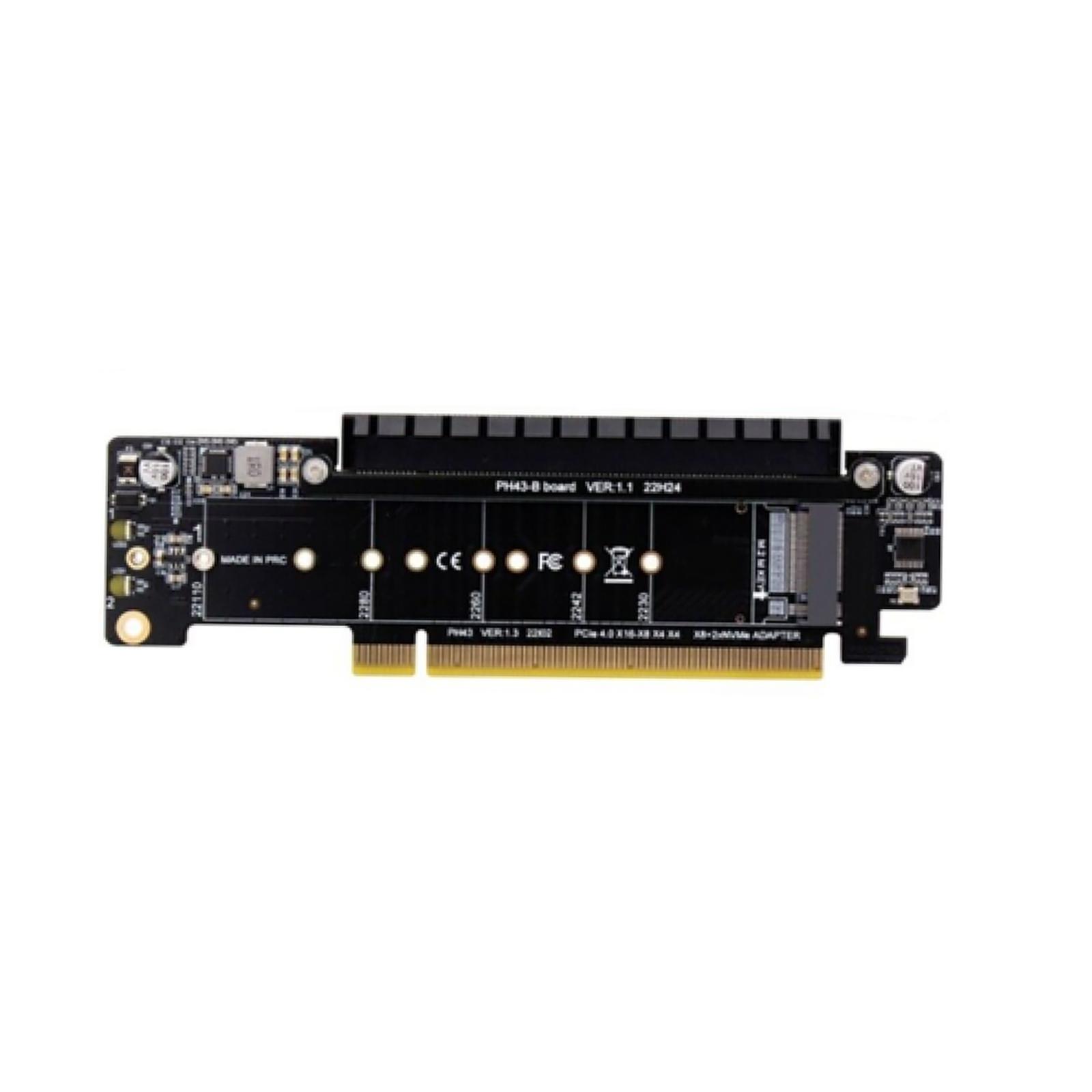 

PCIe X16 To X8+X4+X4 Expansion Riser Card Extended Card PCIE4.0 Adapter Card Expansion Card M.2 NVMEx2 Input Ports United States