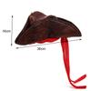 Adult Brown Pirate Captain Cap Holiday Party Vintage Tricorn Hat Pirate Cowboy Hat  Men Headwear