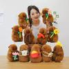 25cm Capybara Plush Simulation Capibara Anime Fluffty Toy Plant Stuffed Doll Holidays Props Decorative Throw Pillow for Kids