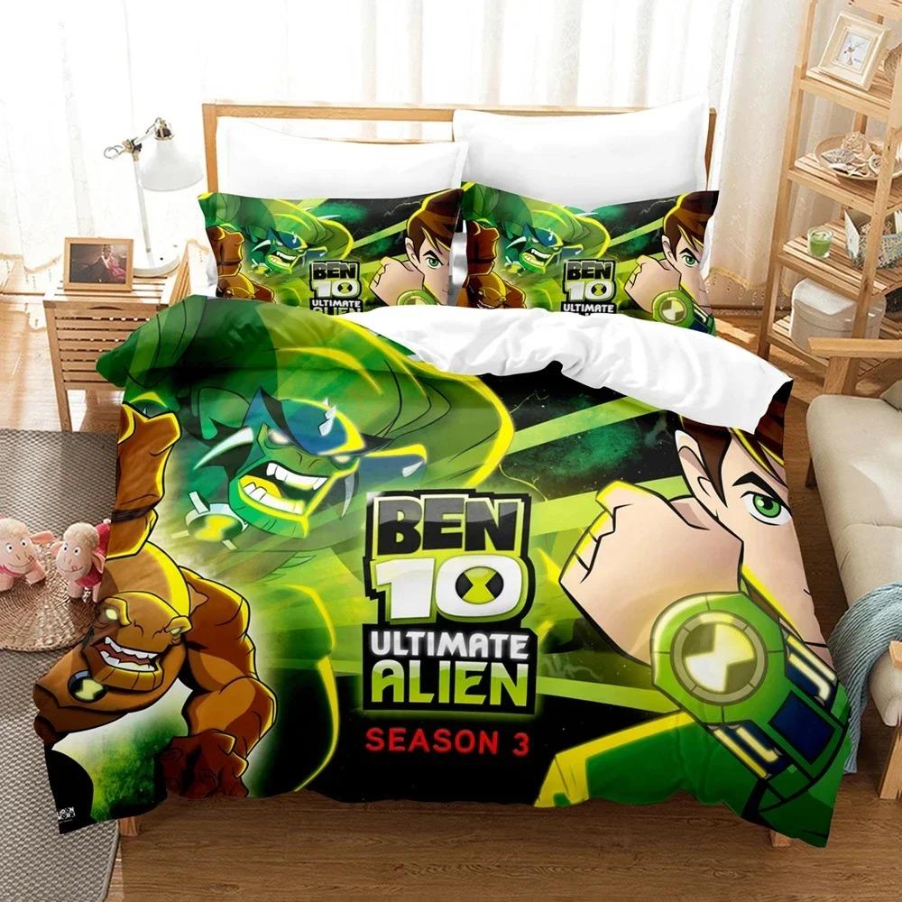 

Comforter Cartoon Teenage Hacker Ben Bedding Set 3D Printed Suitable For Bedroom Kids Home Textile Comforter (quilt)-EU Single(135*200cm)3pcs