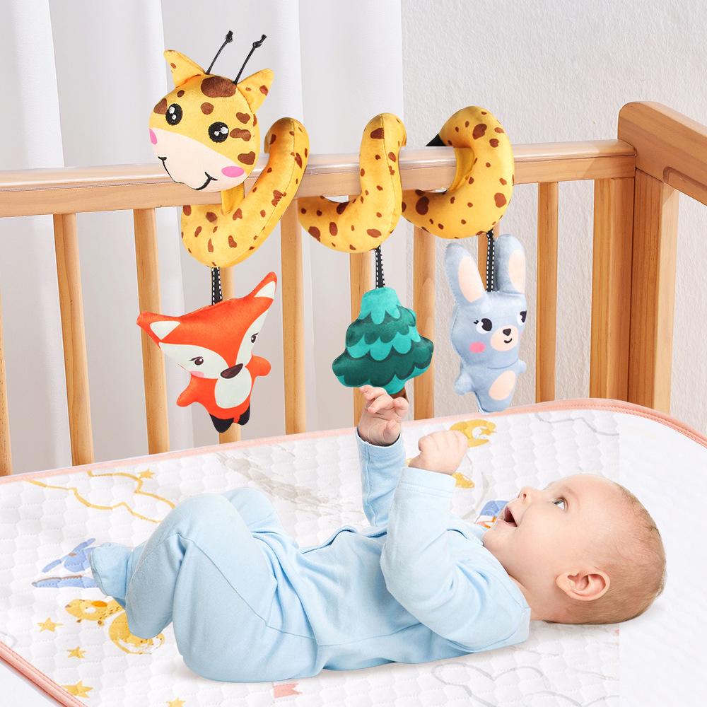 

Giraffe Cartoon Bed Wrap Soothing Gripping Car Hanging Cart Black and White Vision Stimulating Baby Puzzle Toy Gift Animal жирафовый