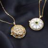 Heavy Industry Disc Inlaid Necklace Gold-plated Zircon Rose Flower Medievalretro Jewelry Accessories for Women