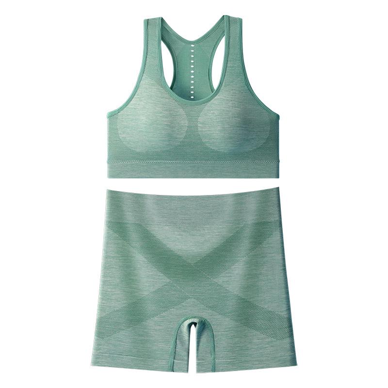 New Style Quick-Drying Hip-Lifting Yoga Pants and Sports Bra Set - European and American Design
