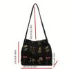 Timeless Embroidered Flower Shoulder Bag - Fashionable Bucket Style for Women - Stylish Aesthetic Tote with Handcrafted Embroidery