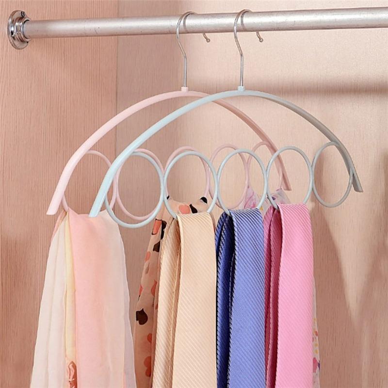 Shawl Scarf Hanger Belt Tie 5 Ring Rack Organizer Holder Hook Display Hanger 41*23cm