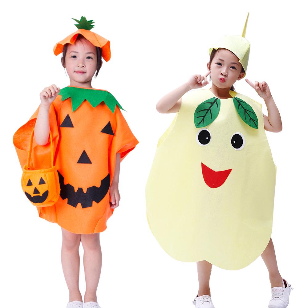 Costumi di Frutta e Verdura per Bambini: Fragola, Ananas, Uva, Peperoncino, Banana per le Recite dell'Asilo