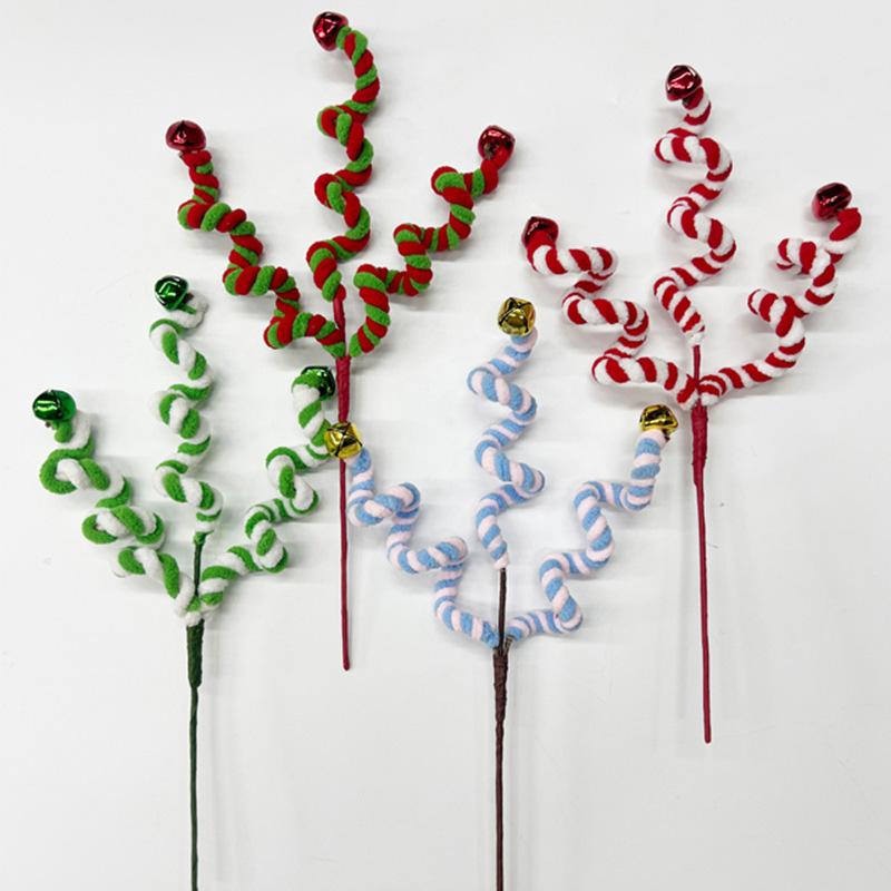 1pc Colourful Stylish Pretty Christmas Decor Tree Ornaments Party Accessories Curly Pick Branch