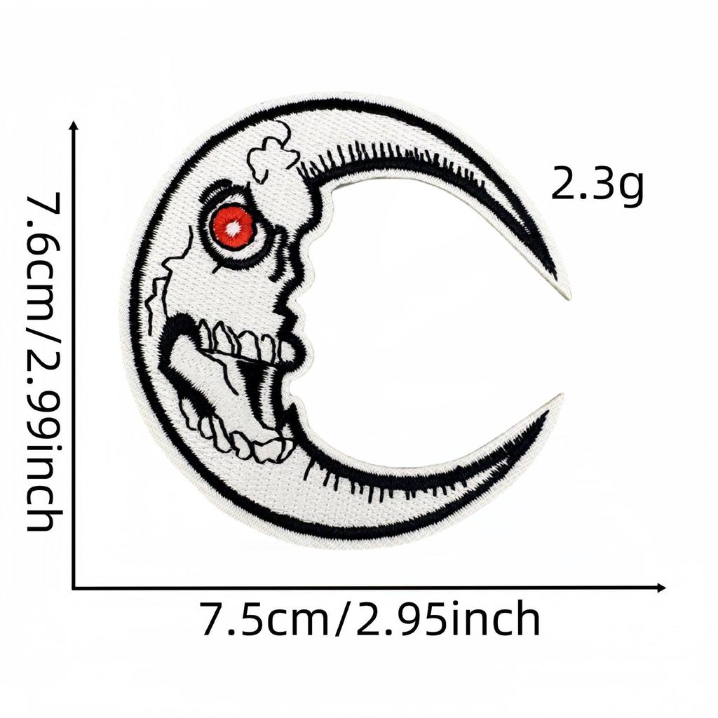 Punk Series Skull Embroidered Decorative Patch for Clothing