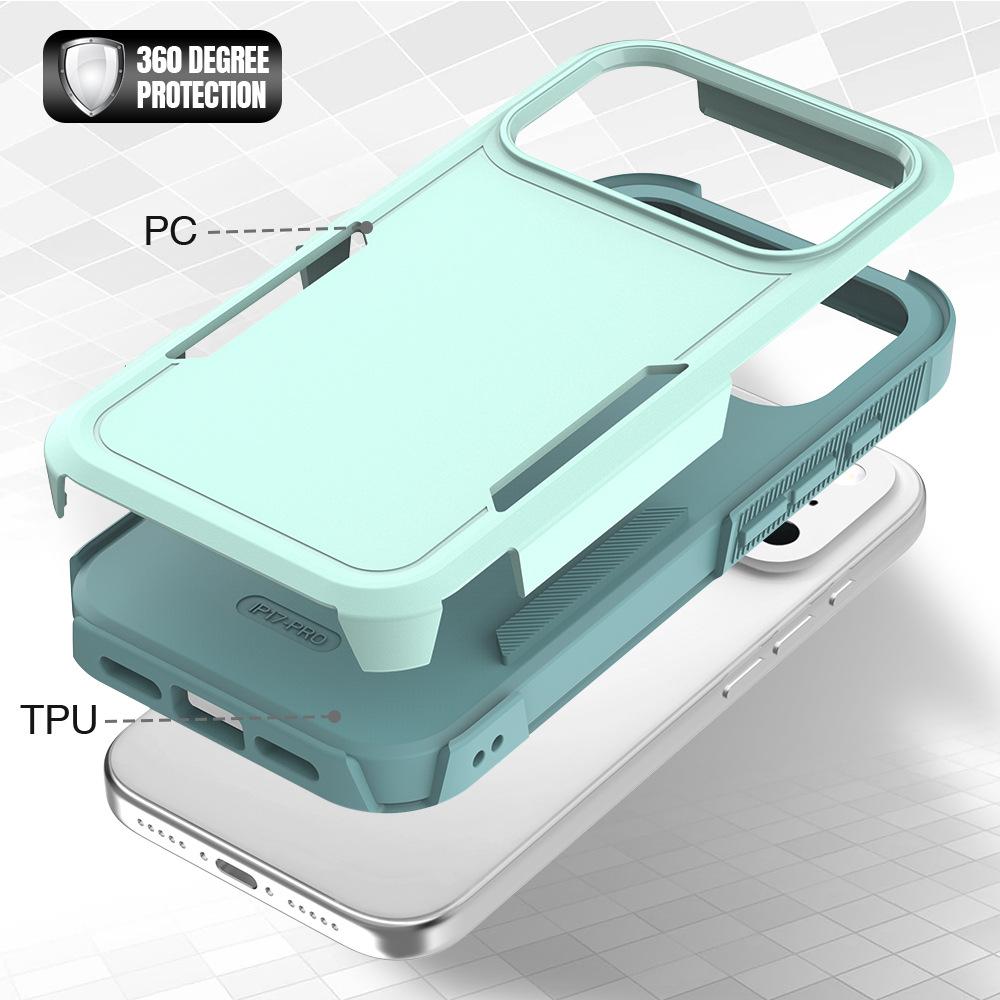 Premium Hybrid 2 In 1 Shockproof Armor Protection Case For iPhone 17 Air 16e 15 14 Plus 13 12 Pro Max Reinforced PC Back Cover