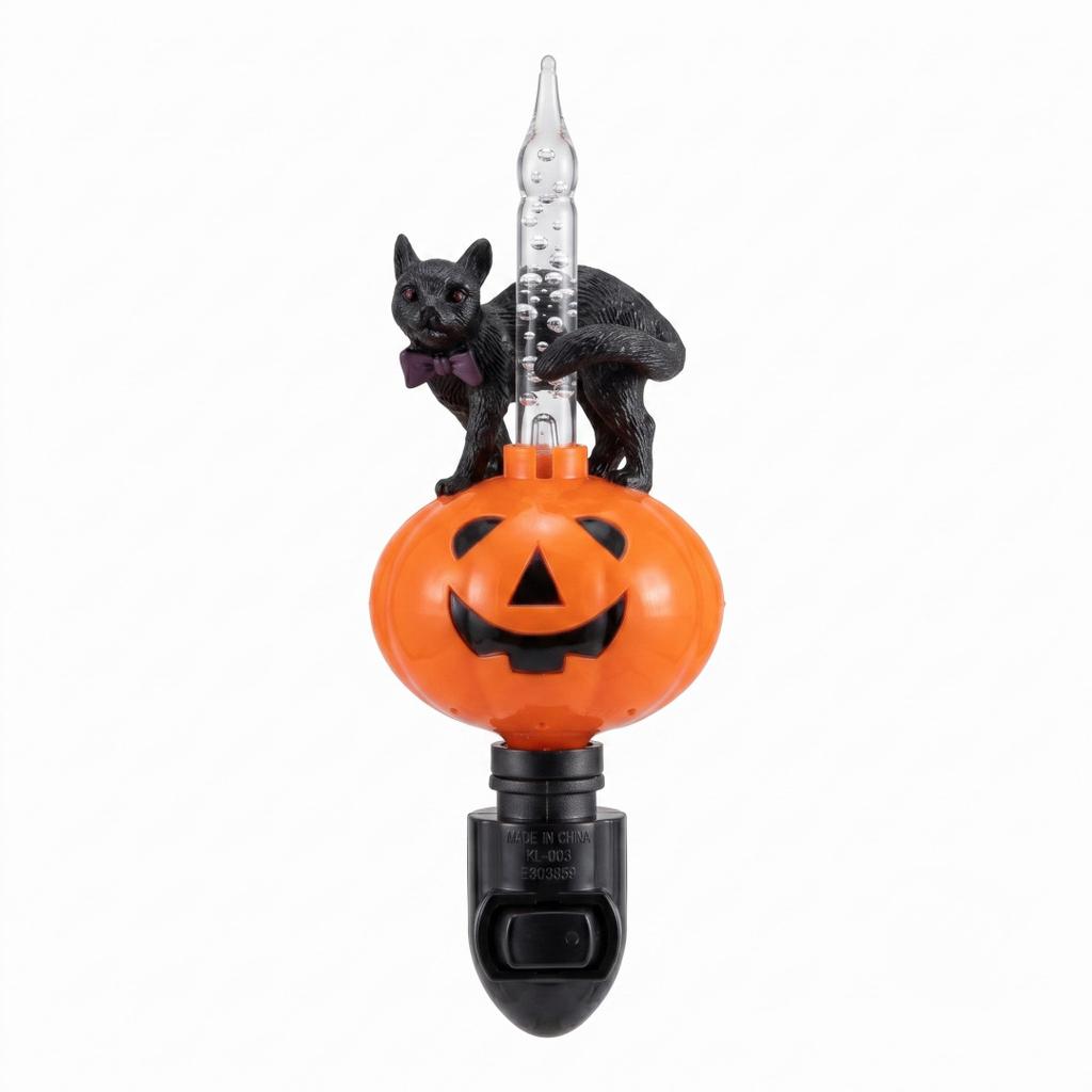 LED Halloween Black Cat Pumpkin String Lights, Party Decorative String Lights, Warm White Flashing, Waterproof, Battery-Powered