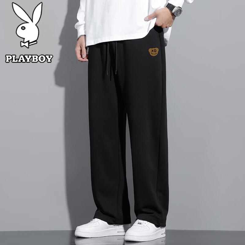 PLAYBOY Men's Loose Straight Casual Sports Pants