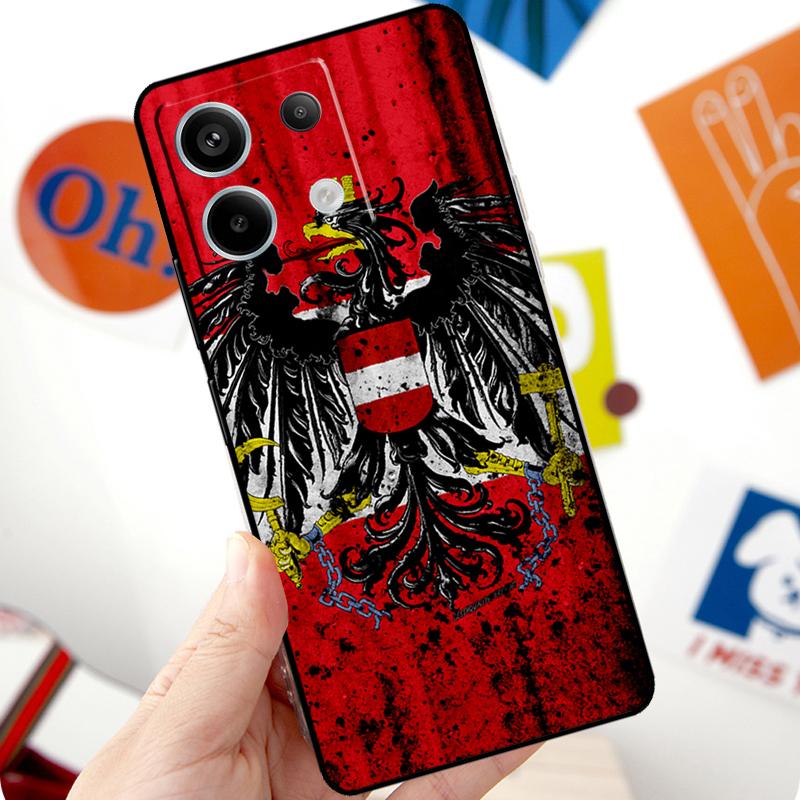 Etui z flagą Austrii Dla Xiaomi Redmi Note 14 10 11 12 13 Pro 11S 12S Etui Dla Redmi 15 15C 13C 12C 10C 14C