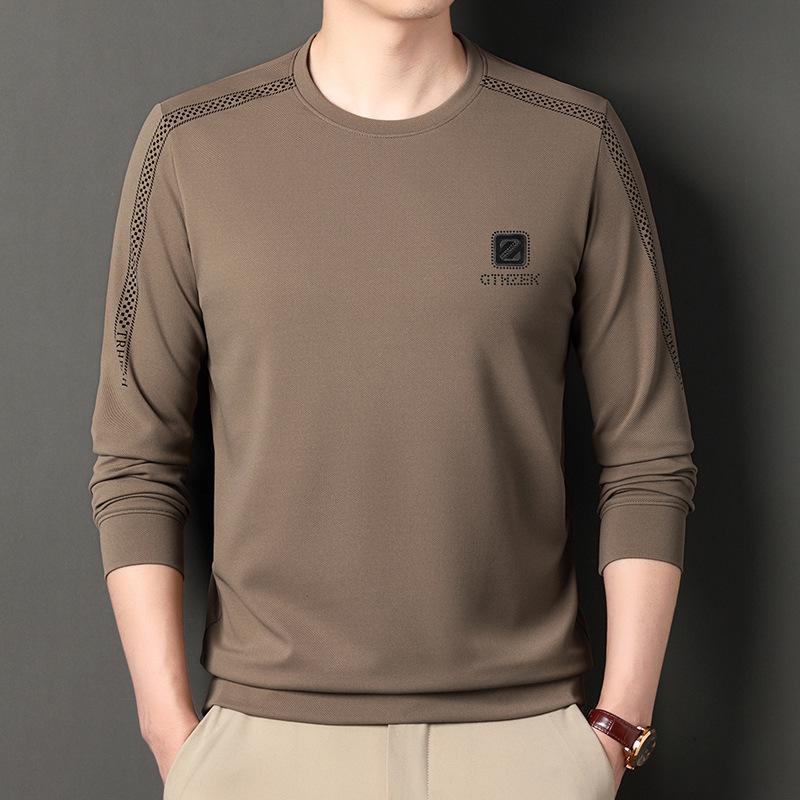 Long-sleeved T-shirt Men's Spring and Autumn New Round Neck Trendy Casual Printed Bottoming Shirt Sweatshirt