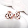 Rose Gold Love Knot Post Earrings Charming And Elegant Earrings For Women Color Earrings Ear Stud