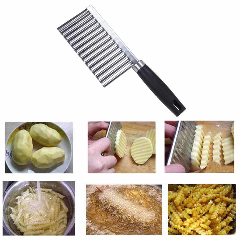 Multifunctional Wave Corrugated Onion Potato Slices Wrinkled French Fries Salad Cutting Knife