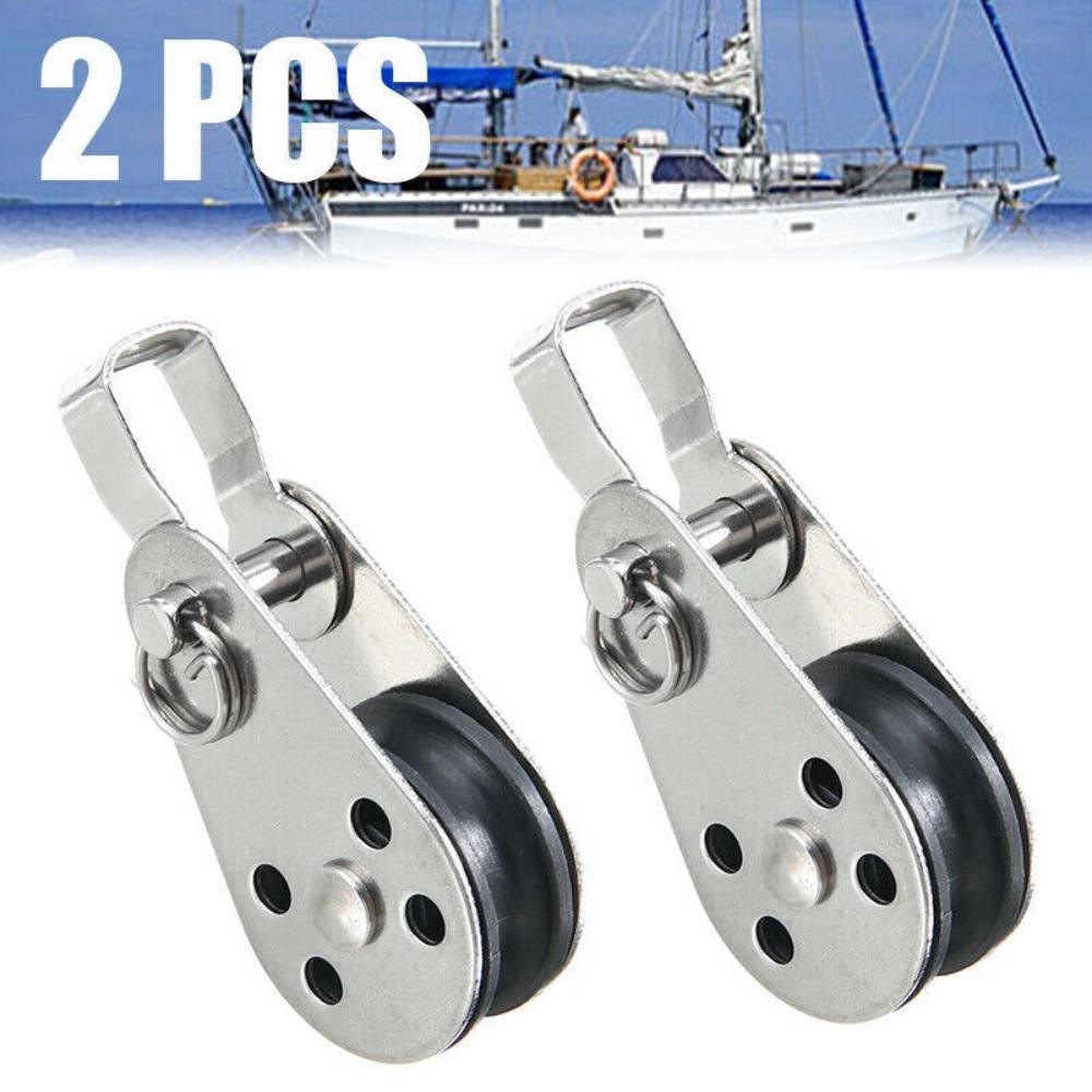 2pcs 25mm Pulley Single Wheel Marine Hardware Durable Lifting Rope Pulley Kayak Boat Accessories