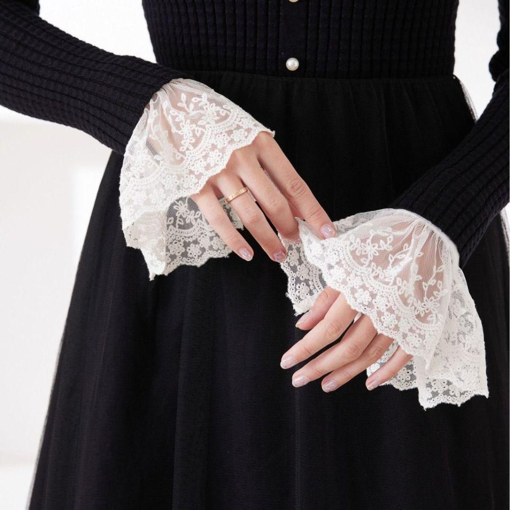 Floral Sleeve Cuffs Detachable Sweater Decoration Fashion Fake Cuff  Autumn Winter