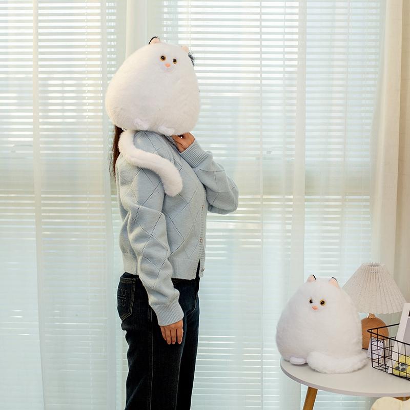 White Persian Cat Soft Stuffed Plush Playthings Cute Animal Cat Plushies Doll Sofa Pillow Hugging Cushion Children Gifts Pet Kitten