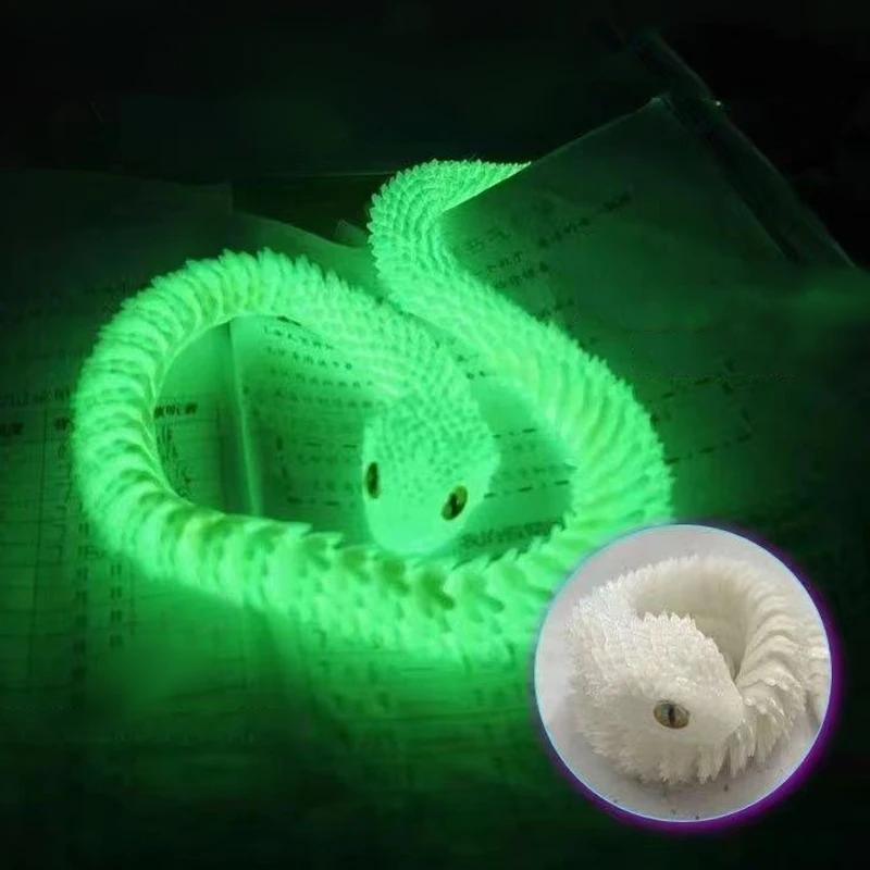 

3D-печатная змея, подвижная фигурка-непоседа, имитация змеи, офисное украшение для рабочего стола, подарки на Новый год, поделки, подарок