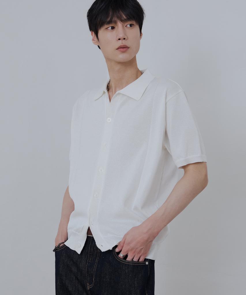NODU Cool Summer Washable Collared Crop Half Cardigan [Ivory]