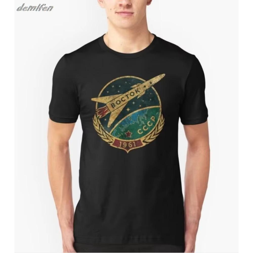 Russia CCCP Yuri Gagarin T-Shirt USSR Summer Cotton Short Sleeve O-Neck Men's T Shirt Family Soviet Cosmonaut 1961 T-shirt S-3XL
