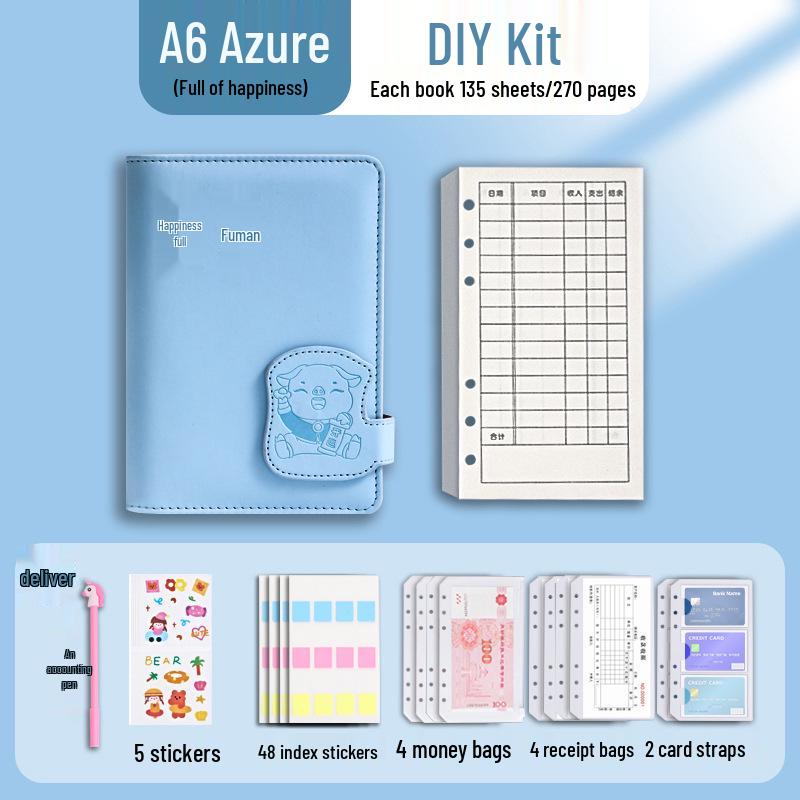 A6 Family & Student Financial Planner: Income & Expenditure Notebook, Loose-Leaf Ledger, Receipt Holder, Money Storage Album