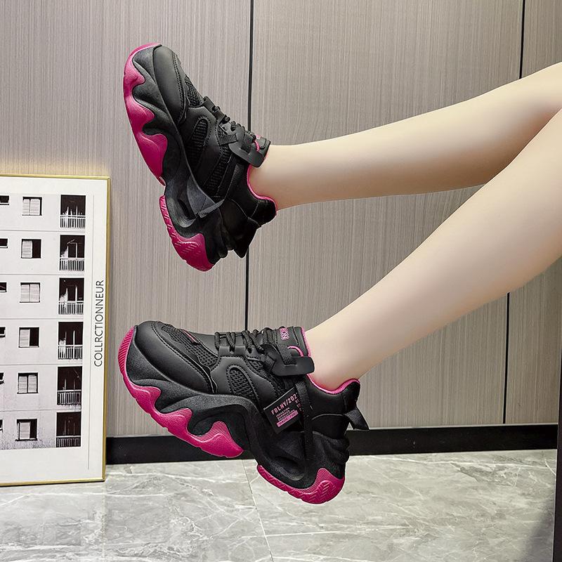 Internet Celebrity Explosion Platform Small Women's Shoes 2025 New Spring Versatile Casual Shoes Dad Shoes Women Ins Super Fire