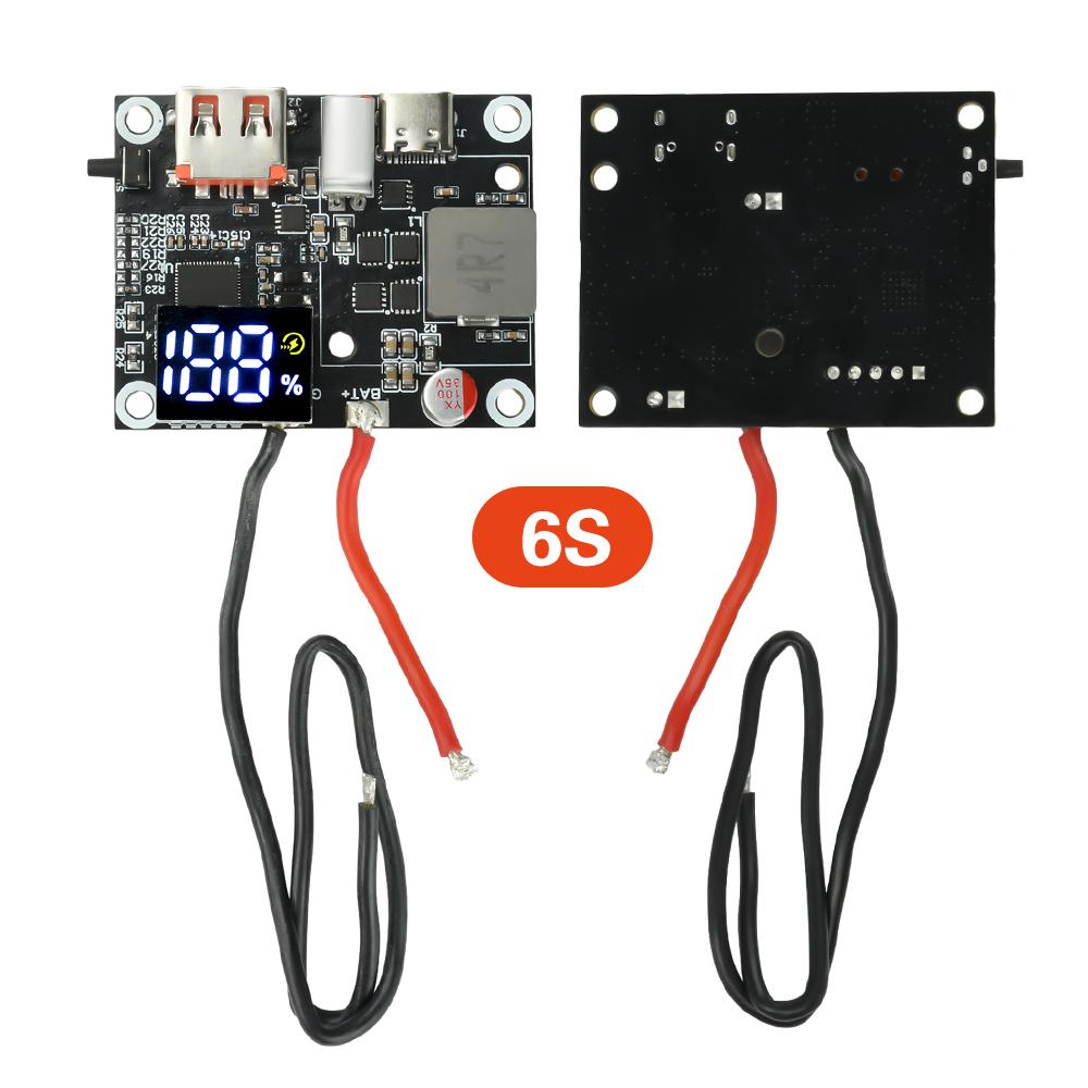 

3S/4S/5S/6S 65W Power Bank Bidirectional Fast Charging Mobile Power Module Circuit Board Diy Motherboard Type C+Usb Interface
