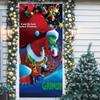 Christmas Door Cover Decorative Hanging Cloth Green Door Cover Christmas Door Curtain New Year Tapestry Door Cover Background