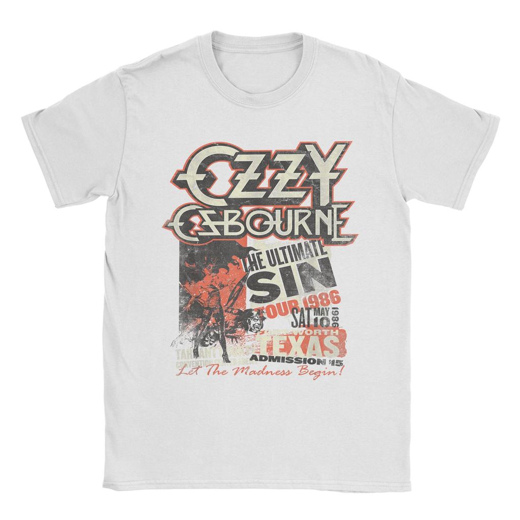 Heavy Metal Rock Ozzy Osbourne The Ultimate Sin Tour T-Shirt Herren Freizeit T-Shirts Rundhals T-Shirt Kurzarm Kleidung