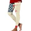 Damen Casual Fashion Outdoor Unabhängigkeitstag Bedruckte Slim Elastische Yogahose Cropped Hose