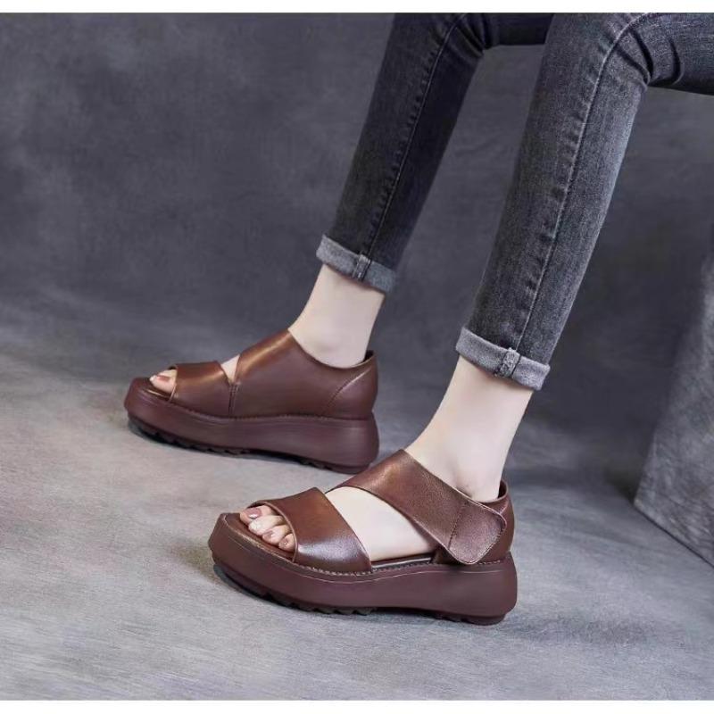 Nouvelles sandales à plateforme et velcro pour femmes