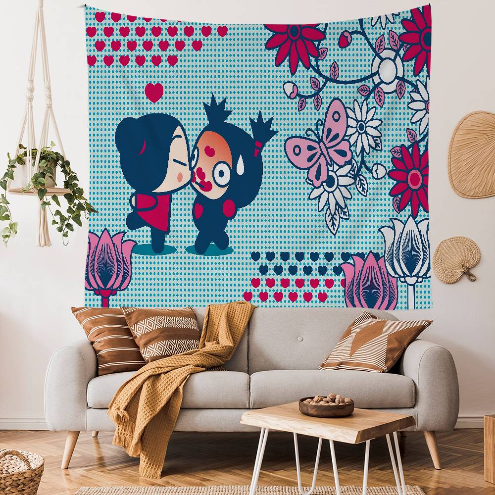 PPucca Cartoon Tapestry Art Science Fiction Room Home Decor Art Home Decor