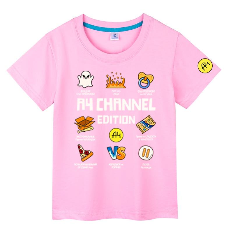 

Merch A4 Футболки з принтом із мультфільмом Lamba Літні бавовняні футболки з короткими рукавами Футболки для дітей Повсякденні дитячі футболки Костюм Топи Милий подарунок 120 рожевий