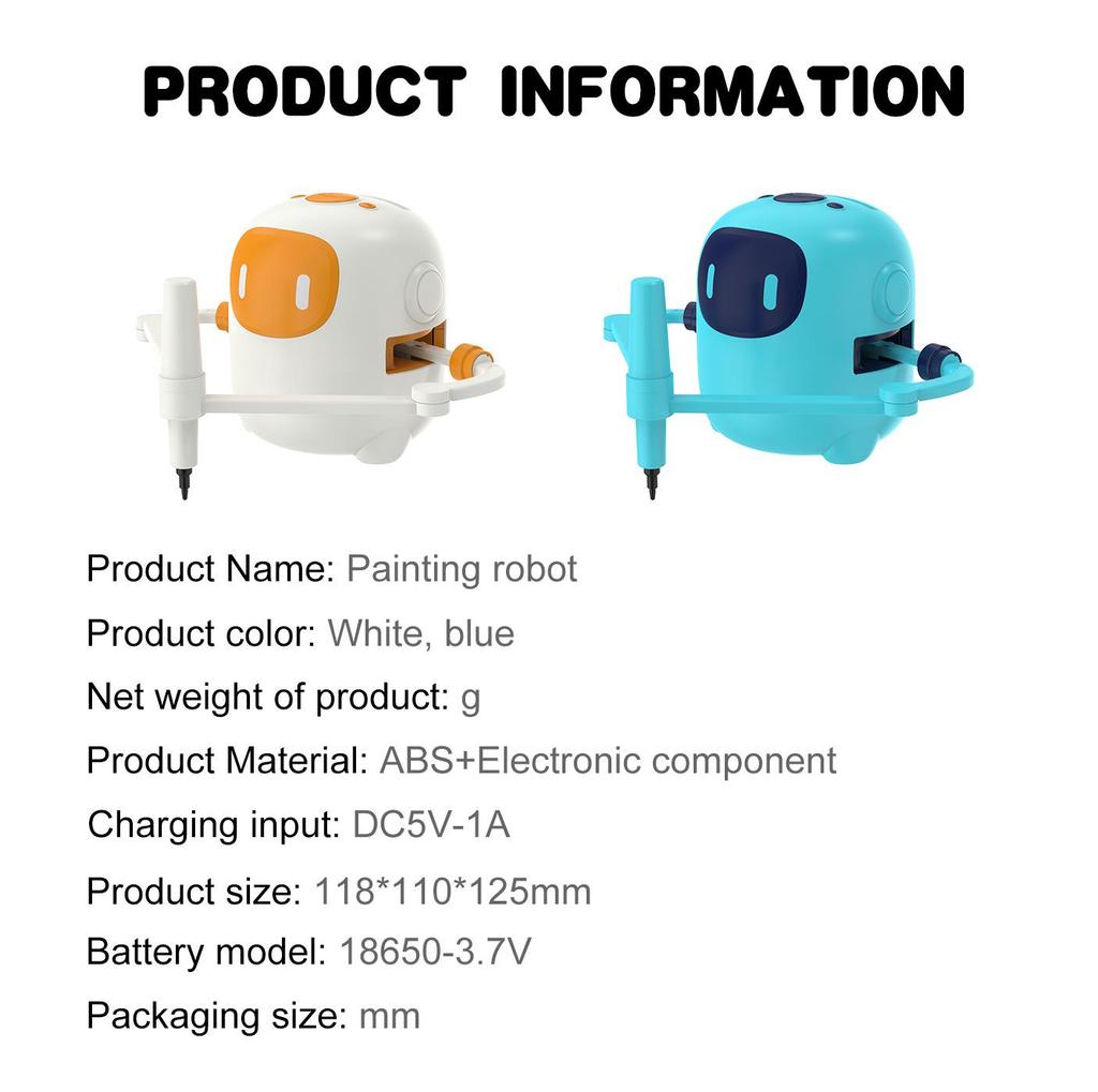 Smart Blue Children's Drawing Robot: Educational Enlightenment Toy with Pen Holder & Card Slot