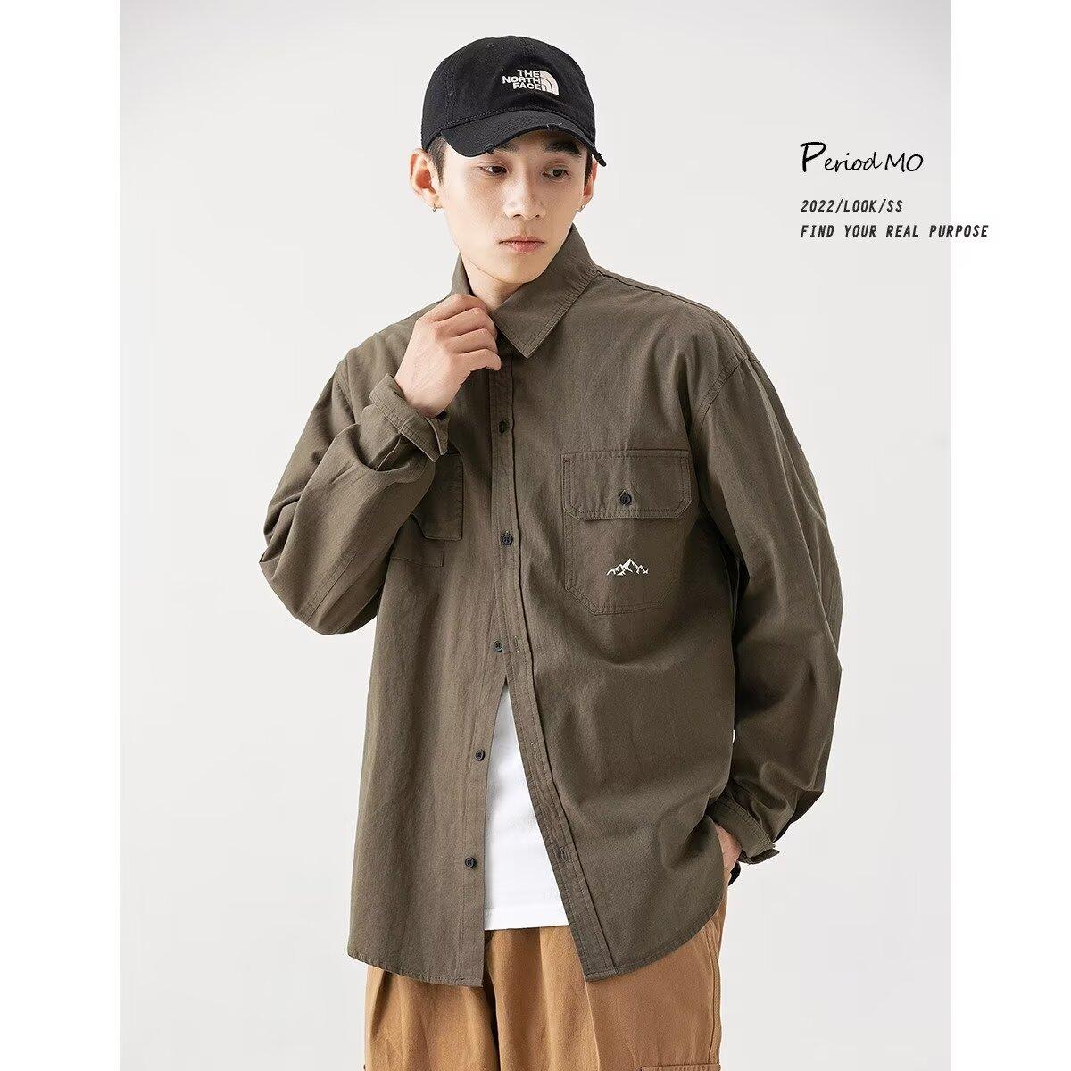 

2024 Весна и осень PU красивое пальто мужское Ins High Street модный бренд Гонконгский стиль японский стиль Харадзюку корейский стиль модная свободная куртка 2XL зелёный