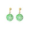 Christmas Candy Earrings Set With Bell Charms Matching Bracelet Women ABS Handmade Festive Jewelry