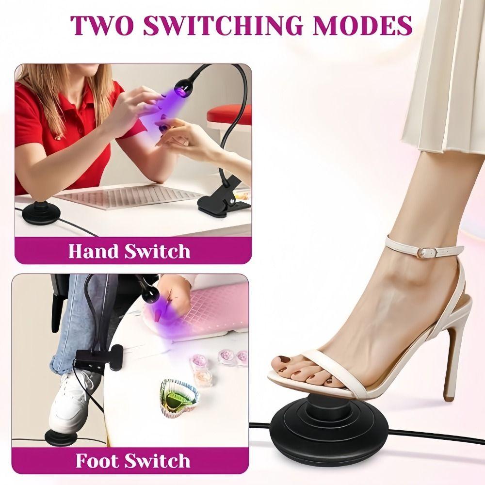 Foot Pedal Switch UV LED Nail Lamp 5W Power Nail Drying Light Gel Polish Curing Lamp DIY Manicure