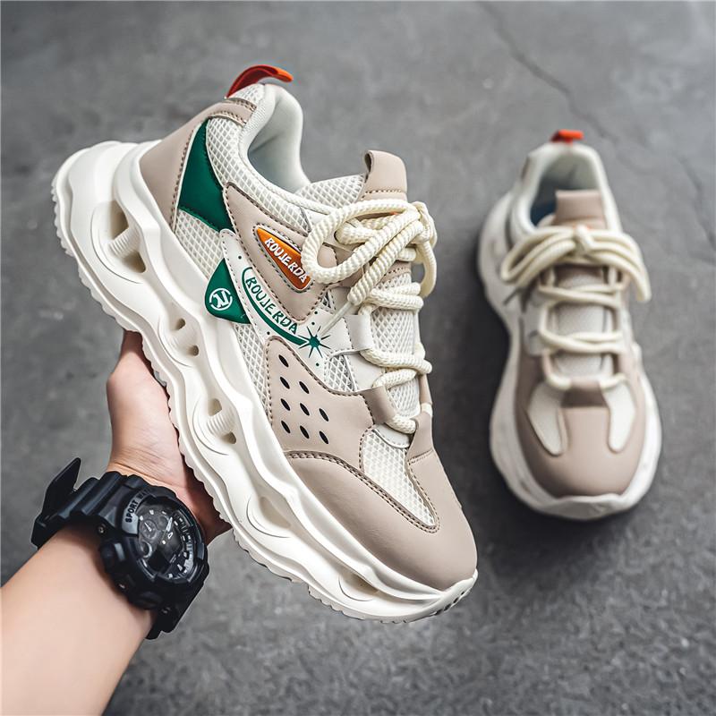 

Мужская обувь Путянь лето сетка дышащая толстая подошва увеличивающая рост нескользящая спортивная обувь молодежная повседневная для бега папины модные туфли 39 бежевый