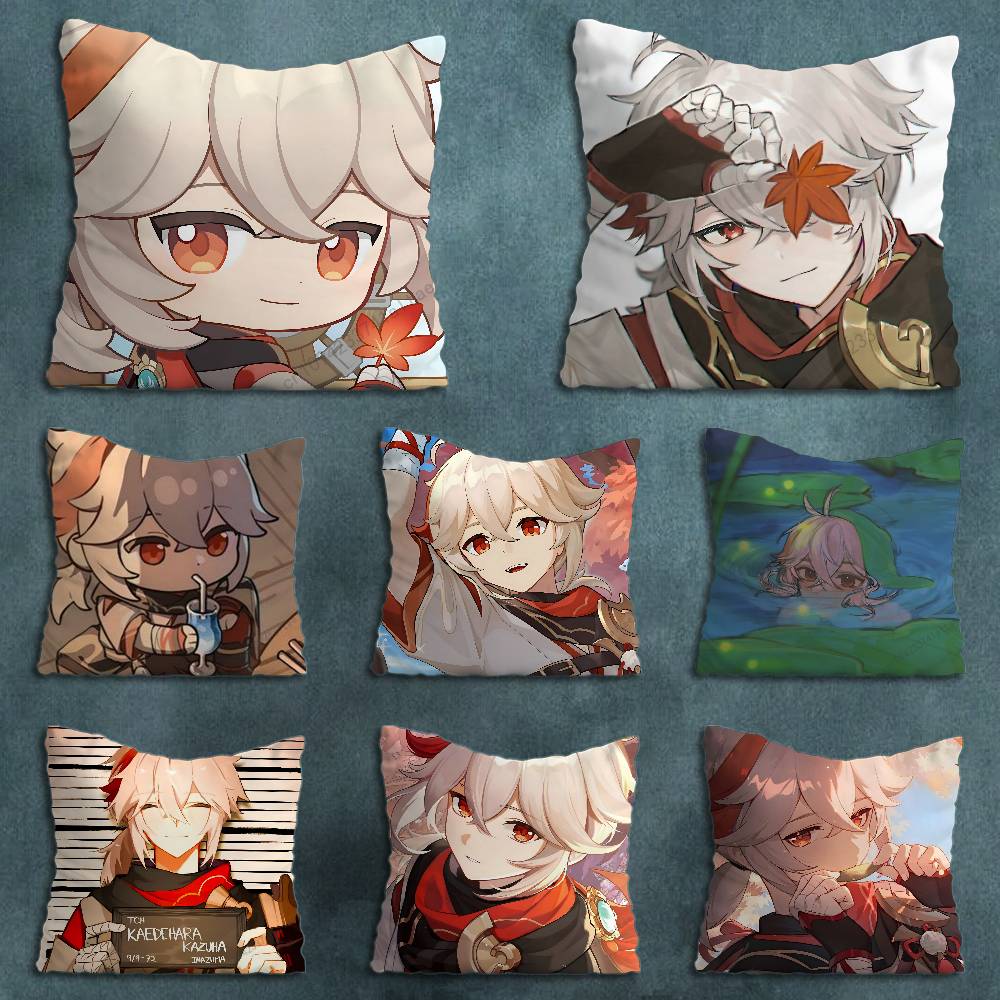 KKaedehara KKazuha Pillowcase for Sofa Room Office Decor Printing Merchandise AllMatch Cushion Cover