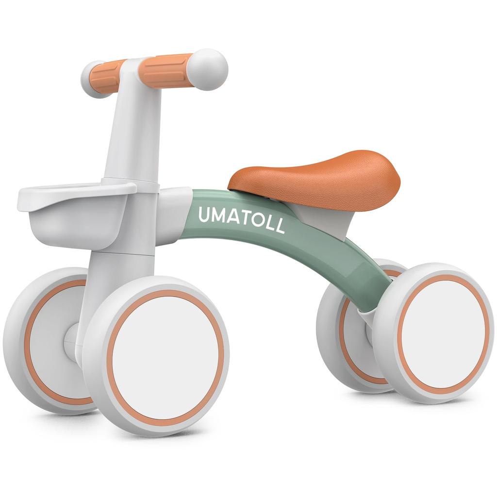 Umatoll Balance Bike for Year with for for Birthday Toys 4-Wheel 1-2 Olds, Basket, Toddlers, Pedal-Free, Ultra-Lightweight, Babies, Kids, Boys, Girls,