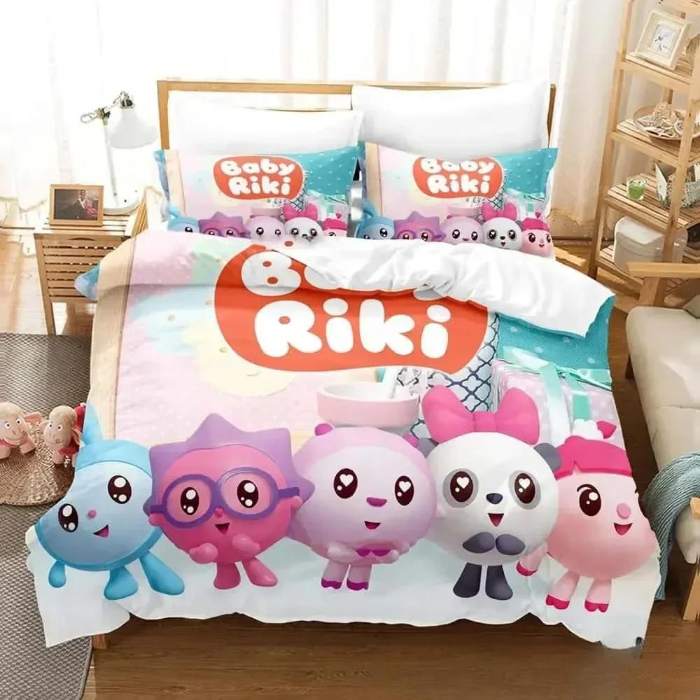 

3D Друк Мультяшний Комплект Постільної Білизни BabyRiki Хлопчики Дівчатка Полуторний Двоспальний Королівський Розмір Підковдра Наволочка Ліжко хлопчики Дорослий Домашній Текстиль 70x133cm 2pcs