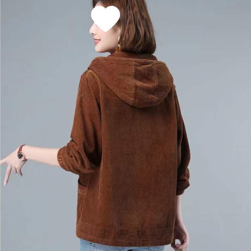 2025 Spring/Autumn Women's Corduroy Casual Slimming Jacket for Mid-Aged Moms