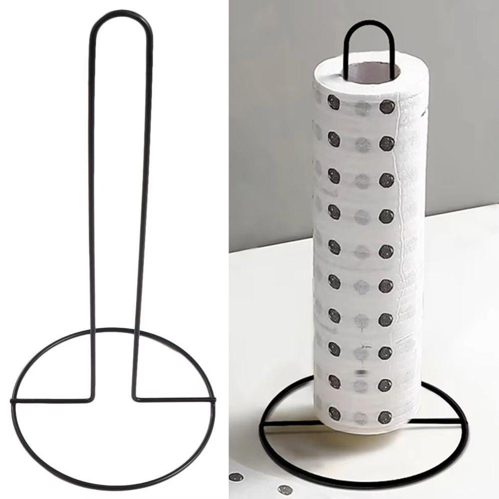 1Pcs Black/Silver Tissue Stand One-handed Tear Kitchen Storage Accessories Roll Paper Towel Holder